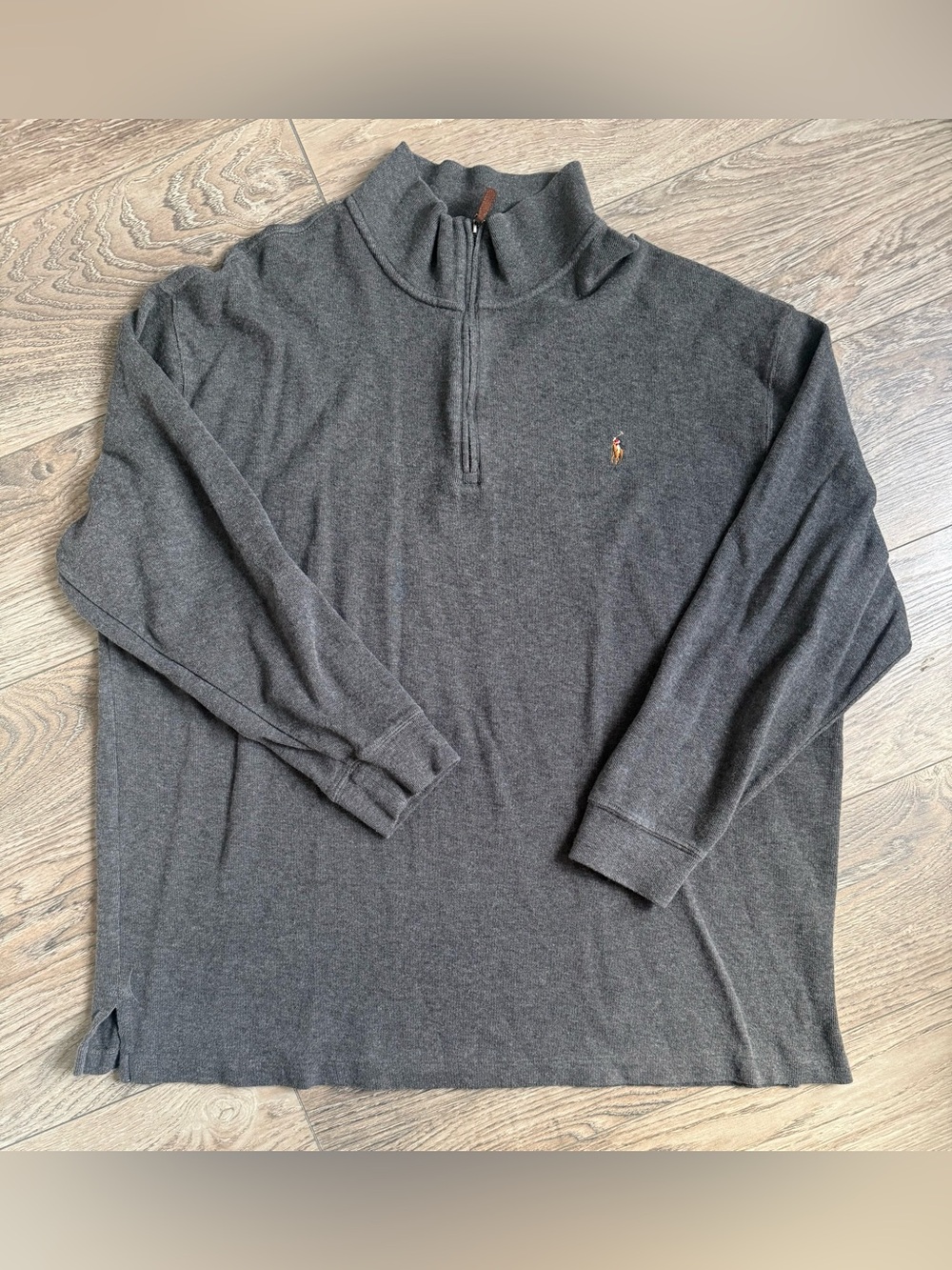99. Polo Ralph Lauren Estate Rib Gray 1/4 Zip Pullover 3XB